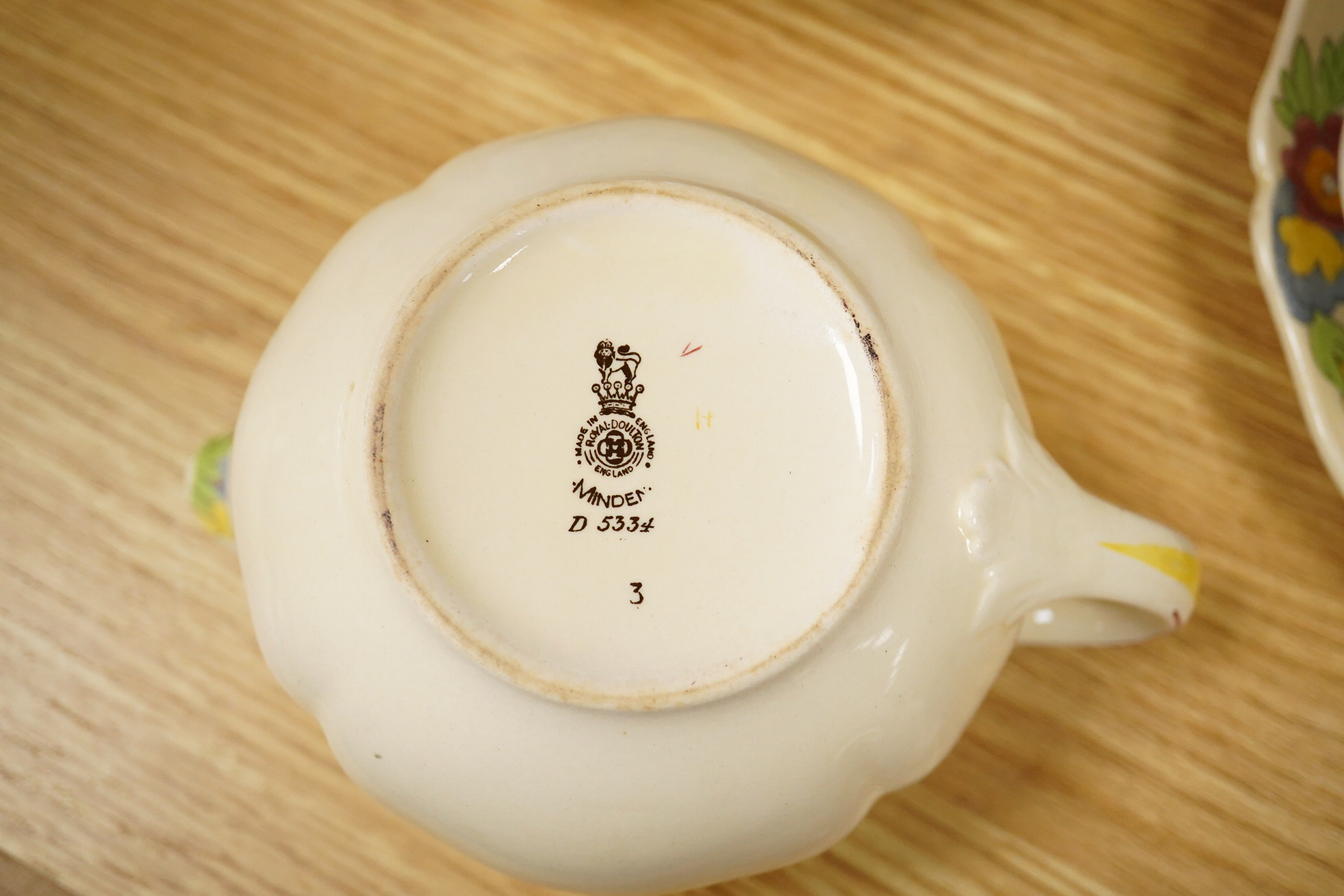 A Royal Doulton Minden part dinner service to include service to include tureens, cups and saucers and jugs